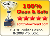 1ST 3D Zodiac Casino 8-2009 Pro. Bolc. Clean & Safe award